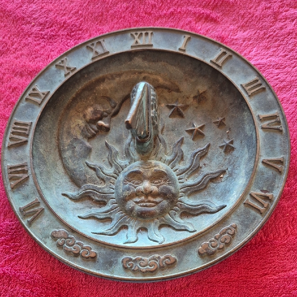 Antique Bronze Sun Dial  Decor